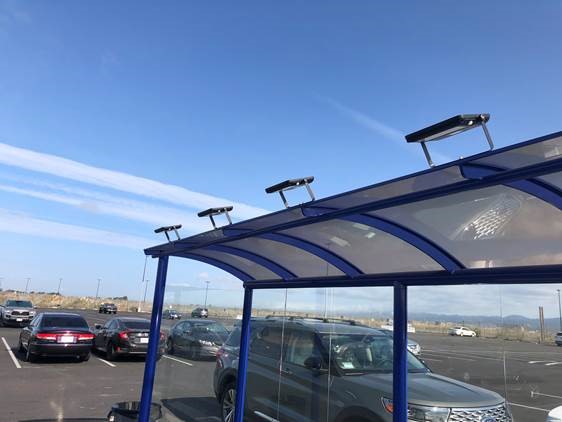 SOLPAD solar Flood Light has been indtalled at San Francisco International Airport Bus stop.