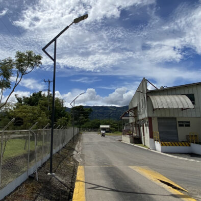 SUNLIKE has been installed at the side of a pathway at super perro facility at costa rica. The facility building is next to it.